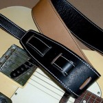 Durango-Suave Leather Guitar Strap, Black/Tan