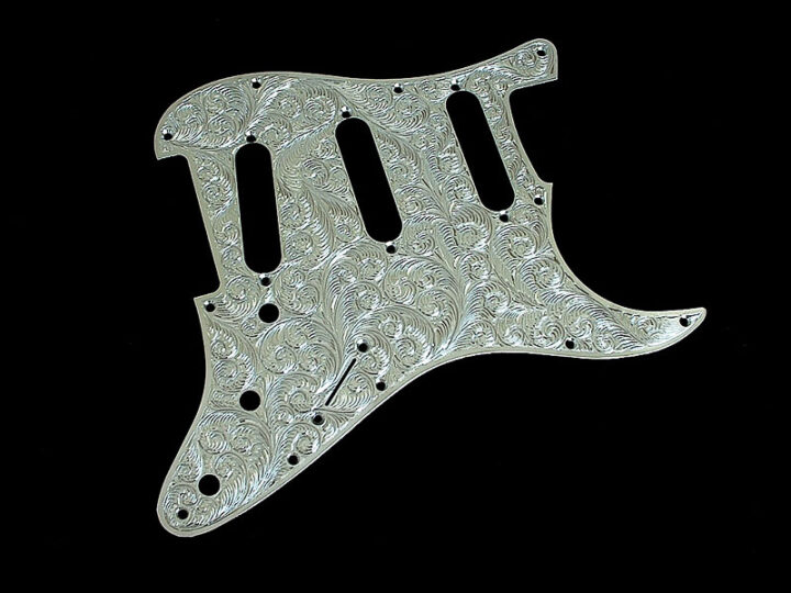 Hand-Engraved Metal "Strat" Pickguard